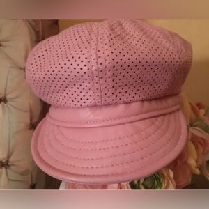 Bebe NWT Rare Vintage Perforated Leather Pink Hat 💖
